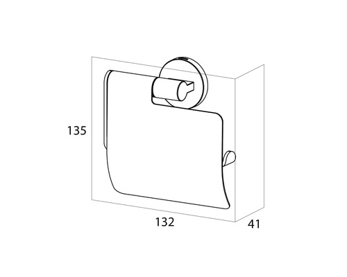 Dessin technique d''un porte-papier toilette avec dimensions