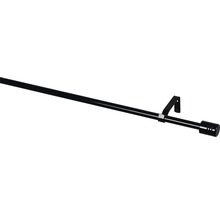 Gardinenstangen Set ausziehbar Zylinder schwarz 200-300 cm Ø 13/16 mm