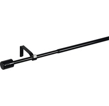 Gardinenstangen Set ausziehbar Zylinder schwarz 200-300 cm Ø 13/16 mm
