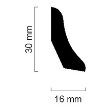 Baguette profilée de dimensions 30 mm x 16 mm