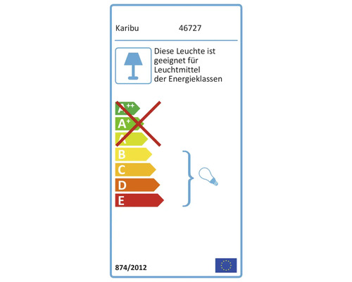 Energielabel der Lampe Karibu