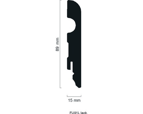Sockelleiste mit den Massen 89 mm x 15 mm