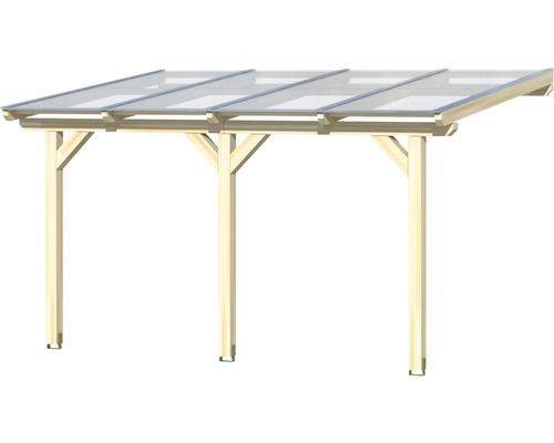 Carport en bois avec toit transparent