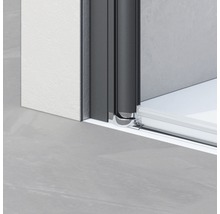 Paroi latérale pour porte de douche Breuer Elana 75 cm en verre décoratif Intima, profilé couleur noire-thumb-4