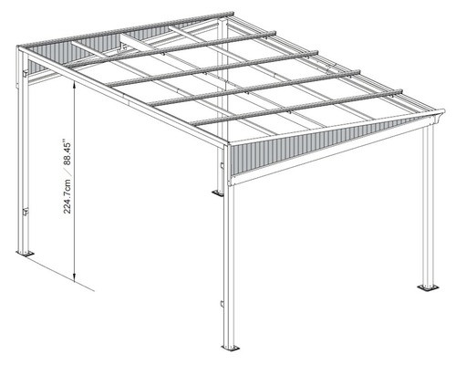 Illustration d''un pavillon avec des dimensions