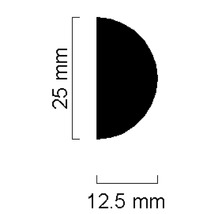 Abmessungsprofil mit 25 Millimeter Höhe und 12,5 Millimeter Breite
