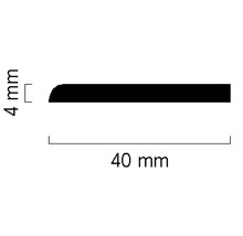 Baguette profilée avec les dimensions 4 mm x 40 mm
