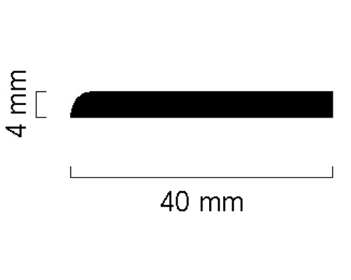 Baguette profilée avec les dimensions 4 mm x 40 mm