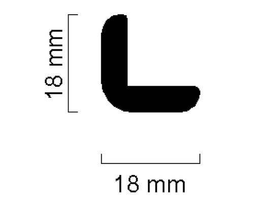 Profilleiste im L-Format mit den Maßen 18 mal 18 Millimeter