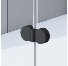 Paroi latérale pour porte pivotante-pliante Breuer Elana Komfort 75 cm butée à droite, en verre décoratif gris, couleur du profilé noire-thumb-1