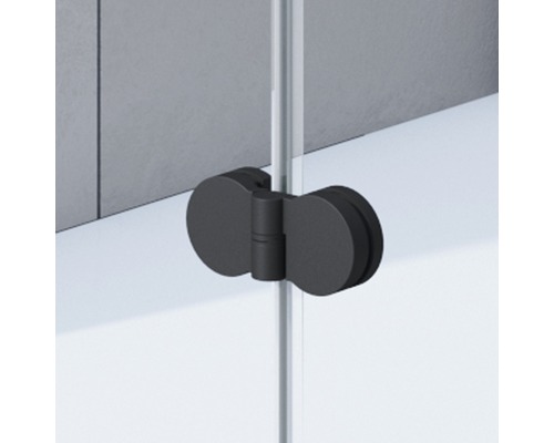 Porte pivotante-pliante pour niche Breuer Elana Komfort 75 cm butée à droite, décor gris, profilé couleur noir