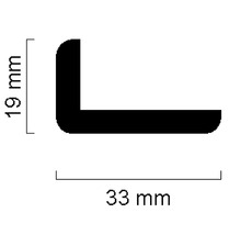 Abmessungen eines Winkelprofils: 19 mm x 33 mm