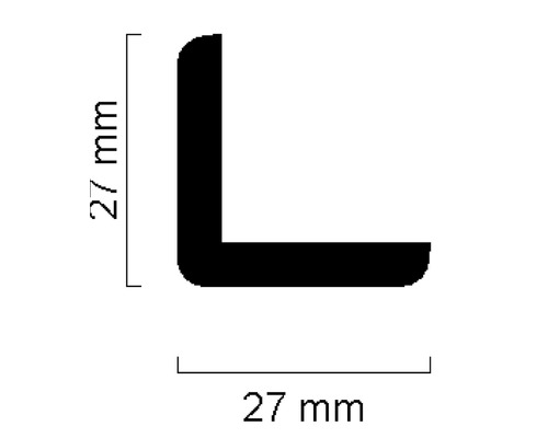 Profilleiste mit den Maßen 27 x 27 Millimeter