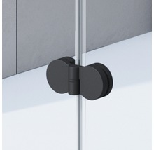 Porte pivotante-pliante pour niche Breuer Elana Komfort 75 cm butée à droite, décor satiné, profilé couleur noir-thumb-2
