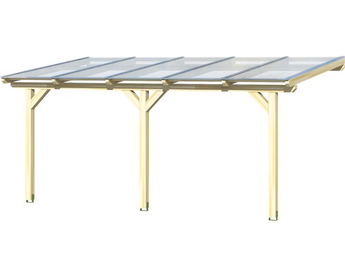 Carport en bois avec toit transparent