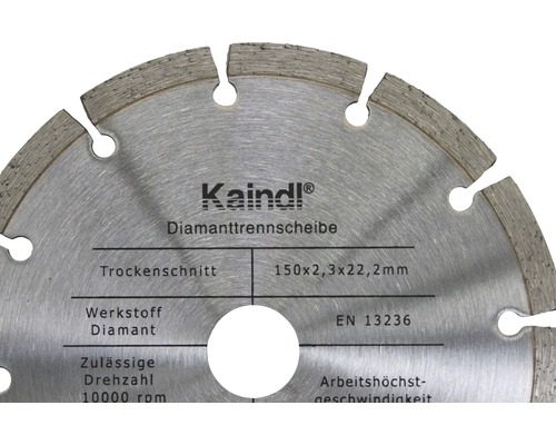 Kaindl Diamanttrennscheibe 150x2,3x22,2 mm für Trockenschnitt