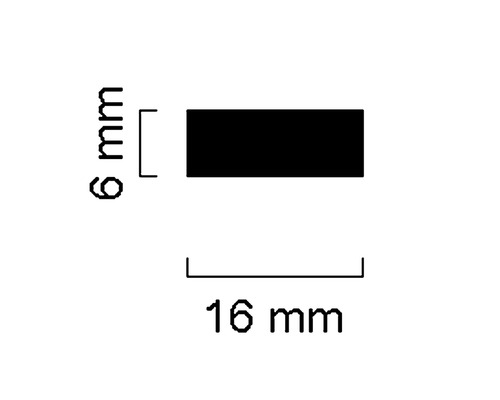 Dessin technique avec dimensions 6 mm et 16 mm