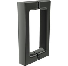 Douche accès d'angle avec porte pivotante en 4 éléments Breuer Panorama 120x120 cm en verre décoratif gris, profilé couleur noire-thumb-1