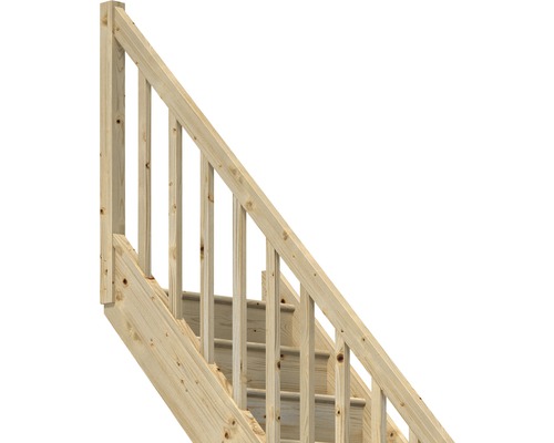 Escalier en bois avec rampe