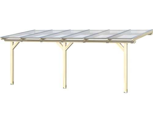 Carport en bois avec toit transparent
