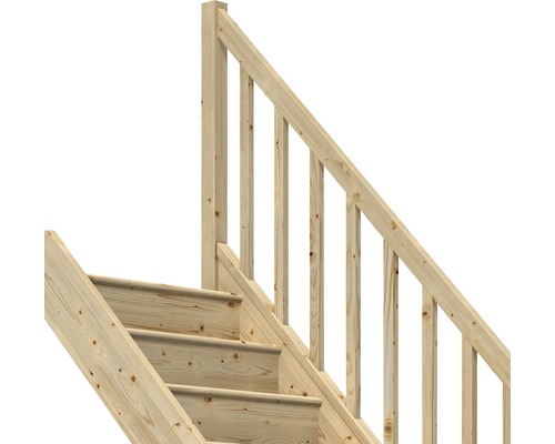 Holztreppe mit Geländer