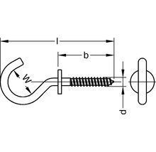 Crochet à visser courbé avec tige 4,4x83 mm zingué 100 pièces-thumb-1