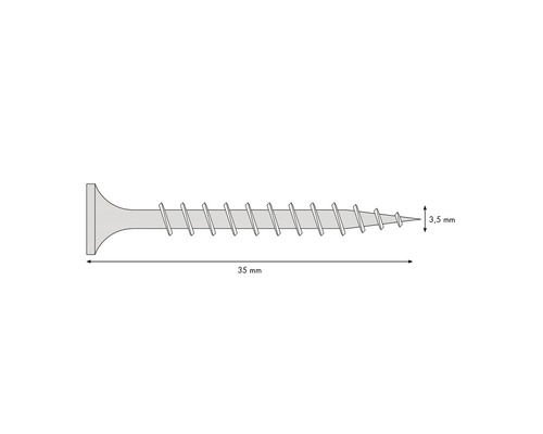 Schraube mit den Maßen 3,5 mm x 35 mm