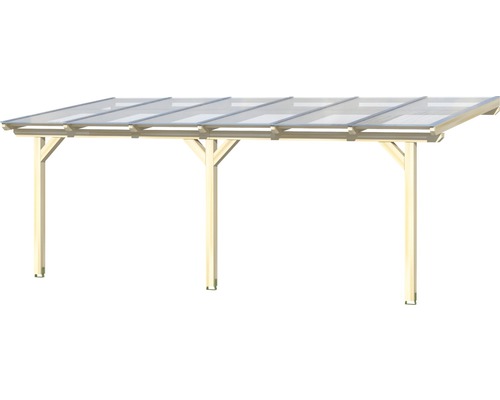 Abri de voiture en bois avec toit transparent