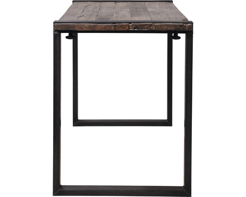 Table avec plateau en bois et cadre en métal