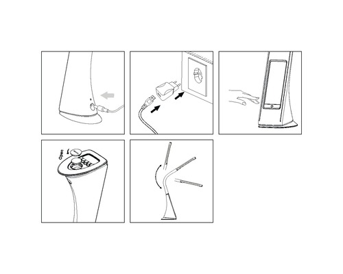 Image des instructions de montage d''une lampe de table