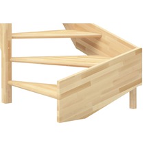 Detailansicht einer Holztreppe