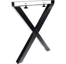 Piètement de table en acier en forme de X