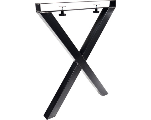 Piètement de table en acier en forme de X