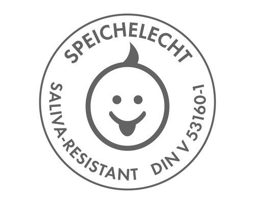 Speichelecht Siegel: Entspricht der DIN V 53160-1 Norm