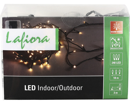 Guirlande lumineuse à LED Lafiora pour intérieur et extérieur avec 240 LED et lumière blanc chaud
