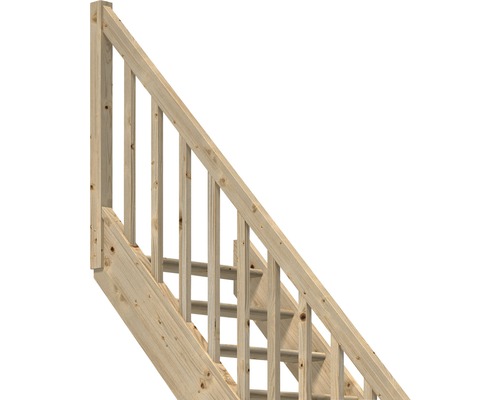 Holztreppe mit Geländer für den Aussenbereich