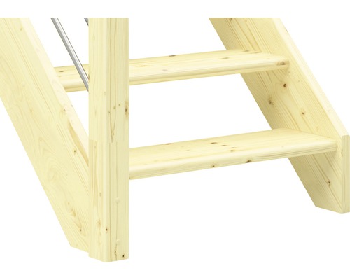 Detailansicht einer Holztreppe