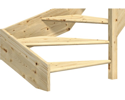 Holztreppe mit drei Stufen