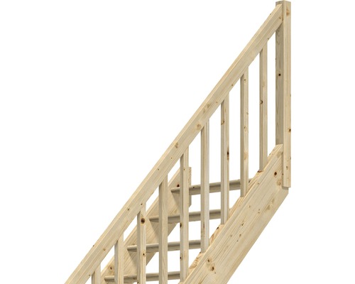 Holztreppe mit Geländer