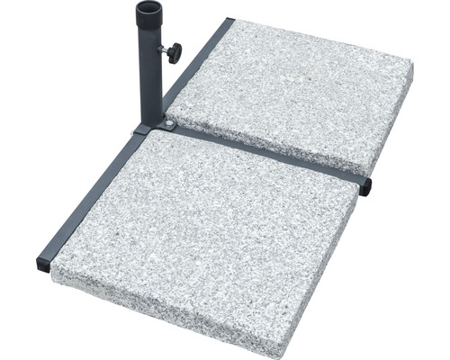 Quadratischer Sonnenschirmständer mit zwei Betonplatten