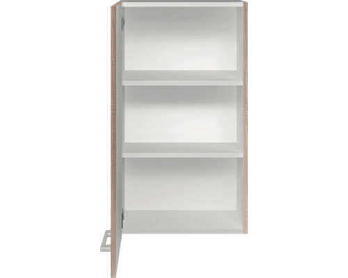 Armoire murale ouverte avec trois étagères