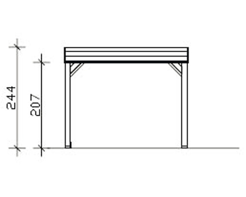 Dessin technique d''un pavillon avec les hauteurs indiquées