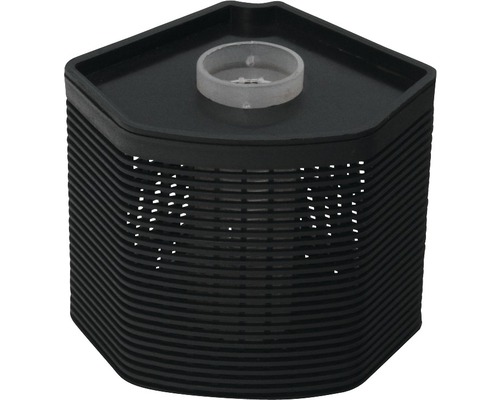 Panier à plantes de bassin noir en plastique avec cylindre transparent