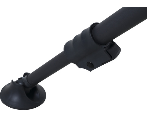 Detailansicht einer Duschstange mit Saugnapfhalterung