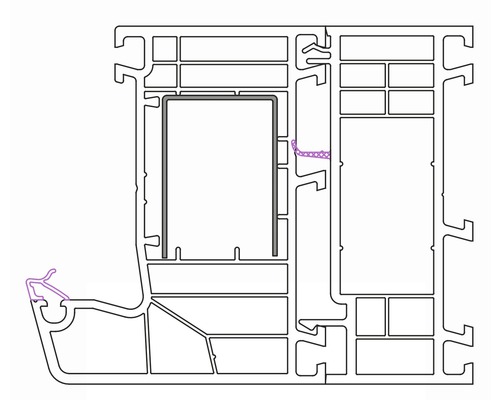 Section transversale d''un cadre de fenêtre