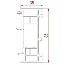 Technische Zeichnung eines Profils mit Maßangaben 35 und 85.
