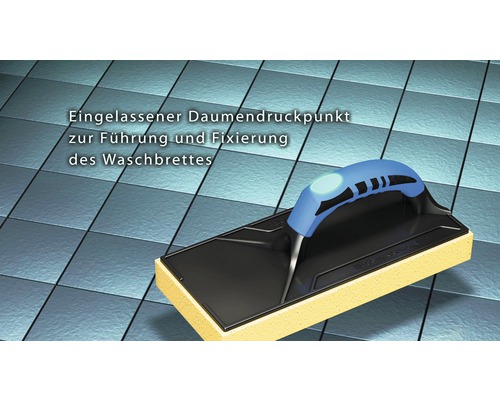 Waschbrett mit Daumendruckpunkt zur Führung und Fixierung