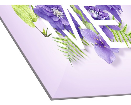 Dekoratives Bild mit Blumen und Schriftzug