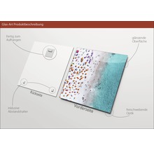Image en verre avec motif de plage, matériel de suspension et supports muraux inclus