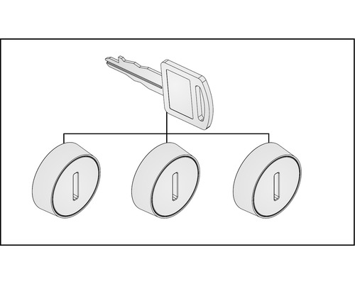 Illustration d''une clé et de cylindres de serrure